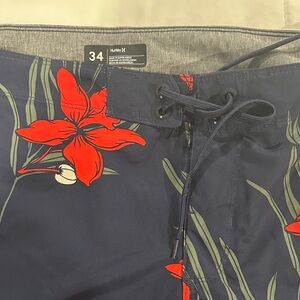 Hurley Men's Dark Blue Floral Board Shorts